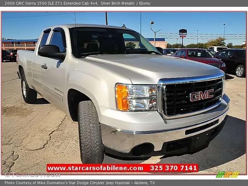 Silver Birch Metallic / Ebony 2009 GMC Sierra 1500 SLE Z71 Extended Cab 4x4