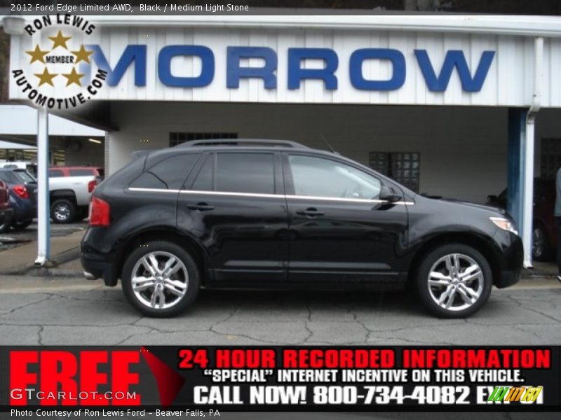 Black / Medium Light Stone 2012 Ford Edge Limited AWD