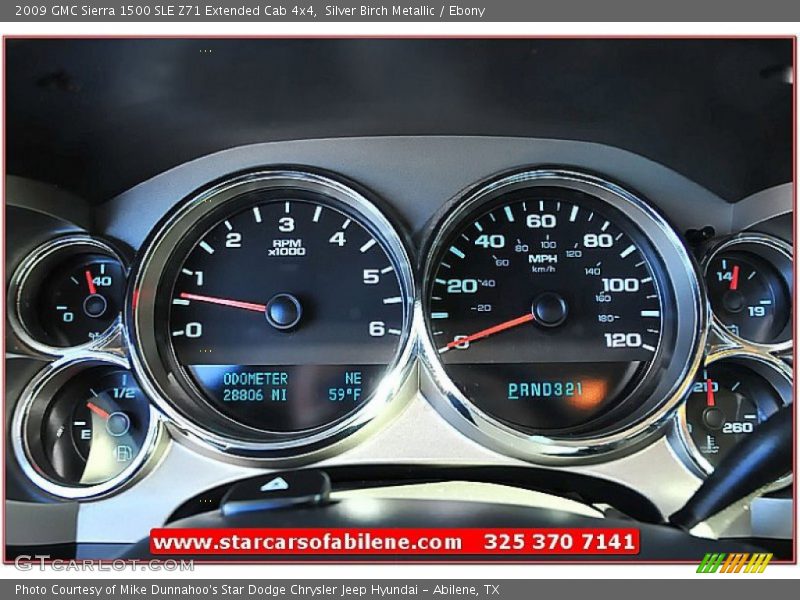 Silver Birch Metallic / Ebony 2009 GMC Sierra 1500 SLE Z71 Extended Cab 4x4