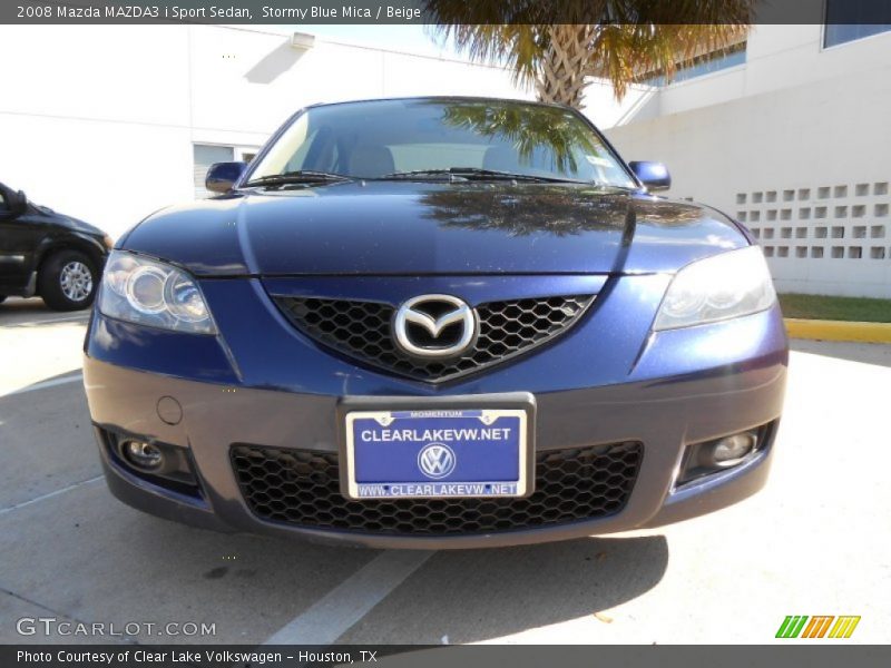Stormy Blue Mica / Beige 2008 Mazda MAZDA3 i Sport Sedan