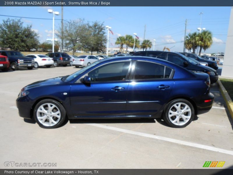 Stormy Blue Mica / Beige 2008 Mazda MAZDA3 i Sport Sedan