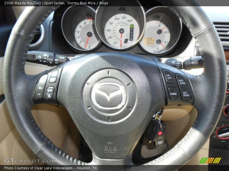 Stormy Blue Mica / Beige 2008 Mazda MAZDA3 i Sport Sedan