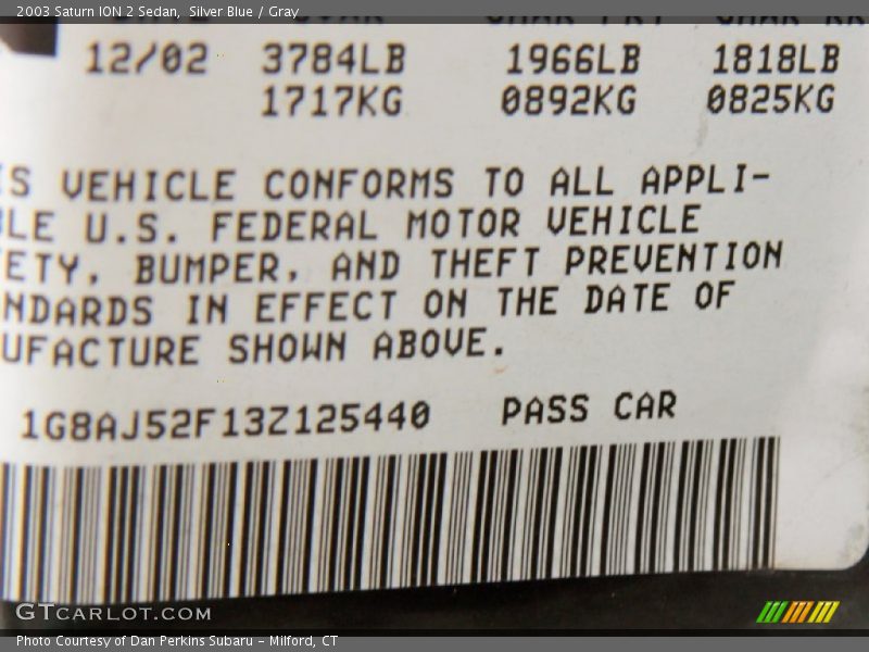 Silver Blue / Gray 2003 Saturn ION 2 Sedan