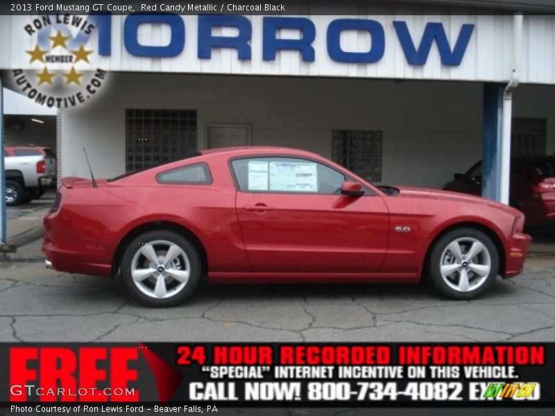 Red Candy Metallic / Charcoal Black 2013 Ford Mustang GT Coupe