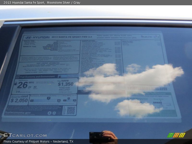 Moonstone Silver / Gray 2013 Hyundai Santa Fe Sport