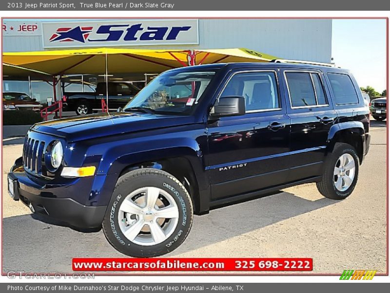 True Blue Pearl / Dark Slate Gray 2013 Jeep Patriot Sport