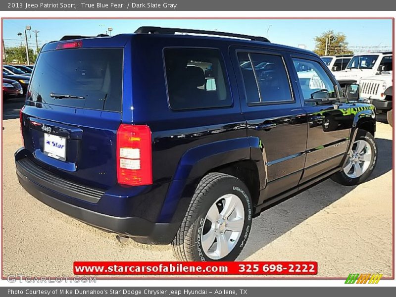 True Blue Pearl / Dark Slate Gray 2013 Jeep Patriot Sport