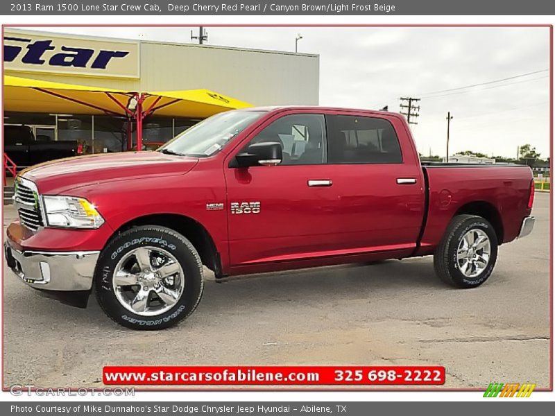 Deep Cherry Red Pearl / Canyon Brown/Light Frost Beige 2013 Ram 1500 Lone Star Crew Cab
