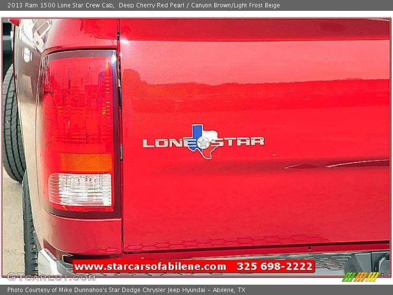 Deep Cherry Red Pearl / Canyon Brown/Light Frost Beige 2013 Ram 1500 Lone Star Crew Cab