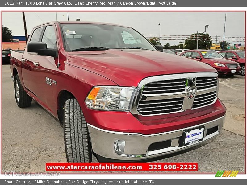 Deep Cherry Red Pearl / Canyon Brown/Light Frost Beige 2013 Ram 1500 Lone Star Crew Cab