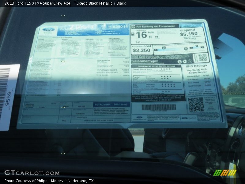  2013 F150 FX4 SuperCrew 4x4 Window Sticker