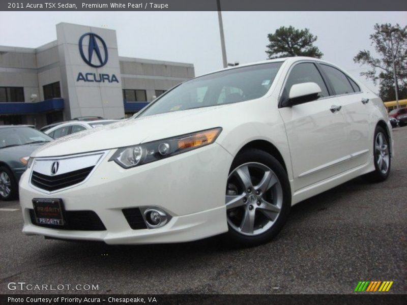 Premium White Pearl / Taupe 2011 Acura TSX Sedan