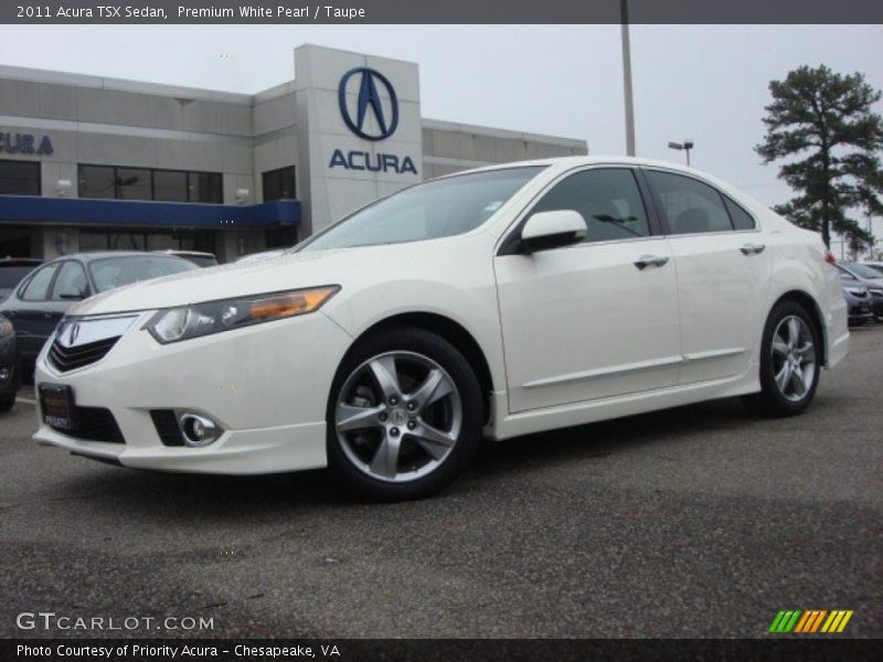Premium White Pearl / Taupe 2011 Acura TSX Sedan