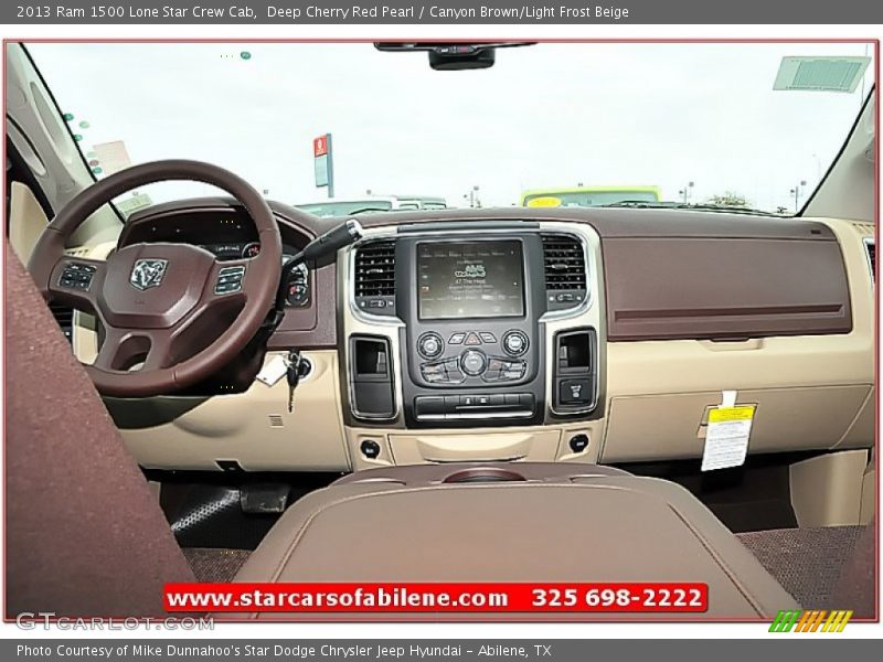 Deep Cherry Red Pearl / Canyon Brown/Light Frost Beige 2013 Ram 1500 Lone Star Crew Cab