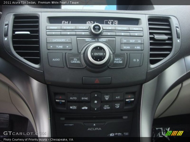 Premium White Pearl / Taupe 2011 Acura TSX Sedan