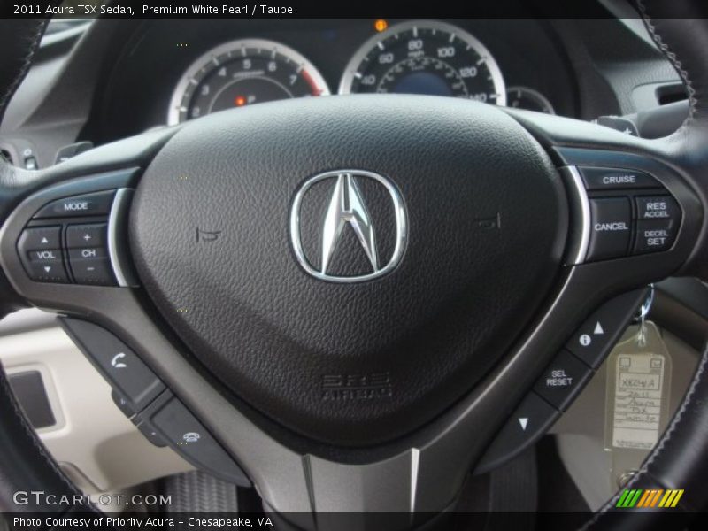 Premium White Pearl / Taupe 2011 Acura TSX Sedan