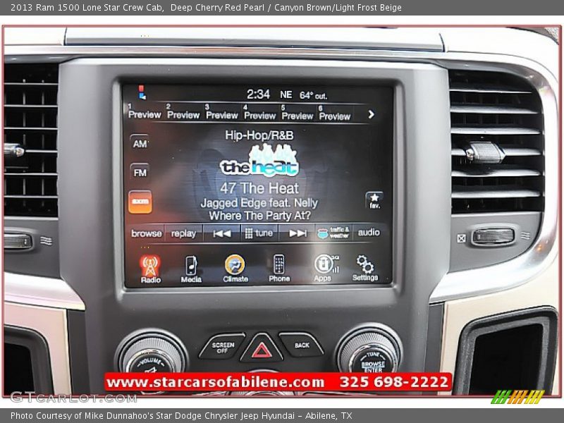 Deep Cherry Red Pearl / Canyon Brown/Light Frost Beige 2013 Ram 1500 Lone Star Crew Cab
