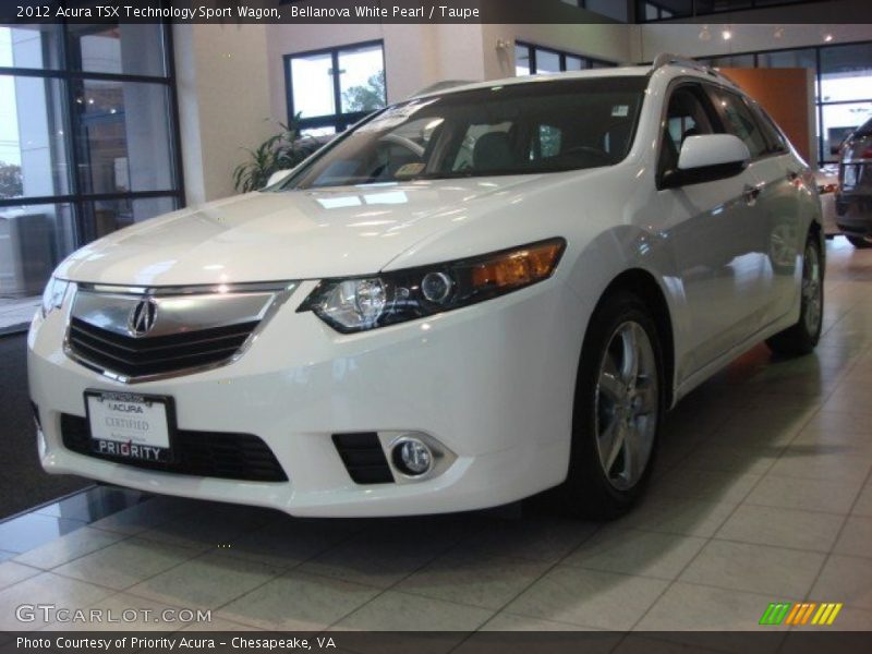 Bellanova White Pearl / Taupe 2012 Acura TSX Technology Sport Wagon