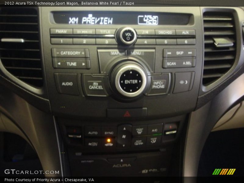 Controls of 2012 TSX Technology Sport Wagon