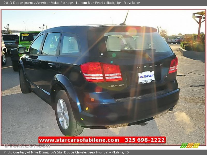 Fathom Blue Pearl / Black/Light Frost Beige 2013 Dodge Journey American Value Package