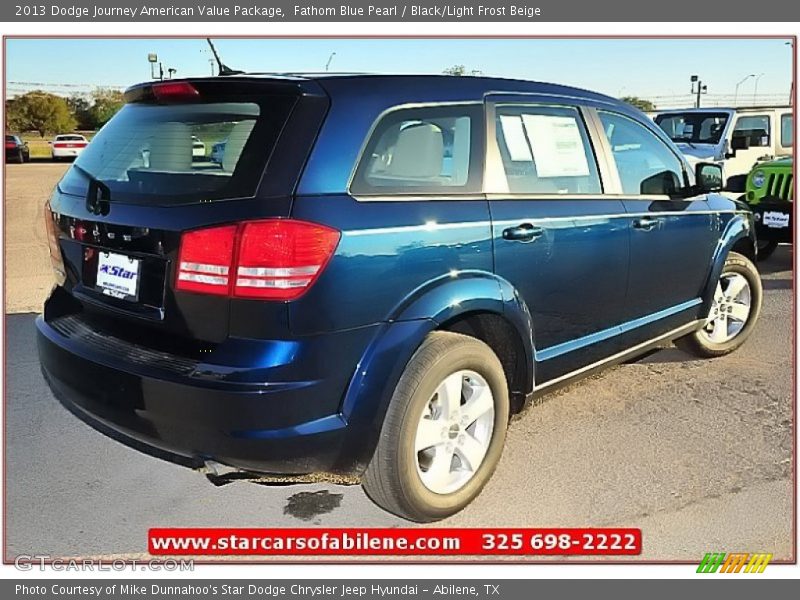 Fathom Blue Pearl / Black/Light Frost Beige 2013 Dodge Journey American Value Package