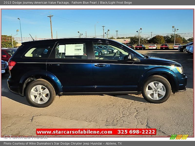 Fathom Blue Pearl / Black/Light Frost Beige 2013 Dodge Journey American Value Package