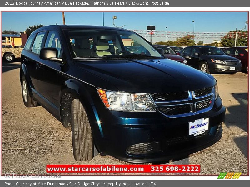 Fathom Blue Pearl / Black/Light Frost Beige 2013 Dodge Journey American Value Package