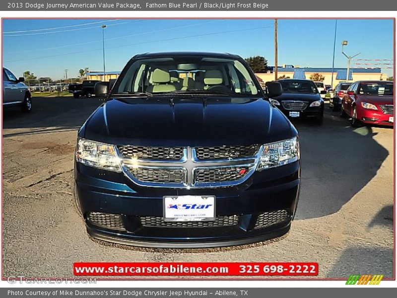 Fathom Blue Pearl / Black/Light Frost Beige 2013 Dodge Journey American Value Package