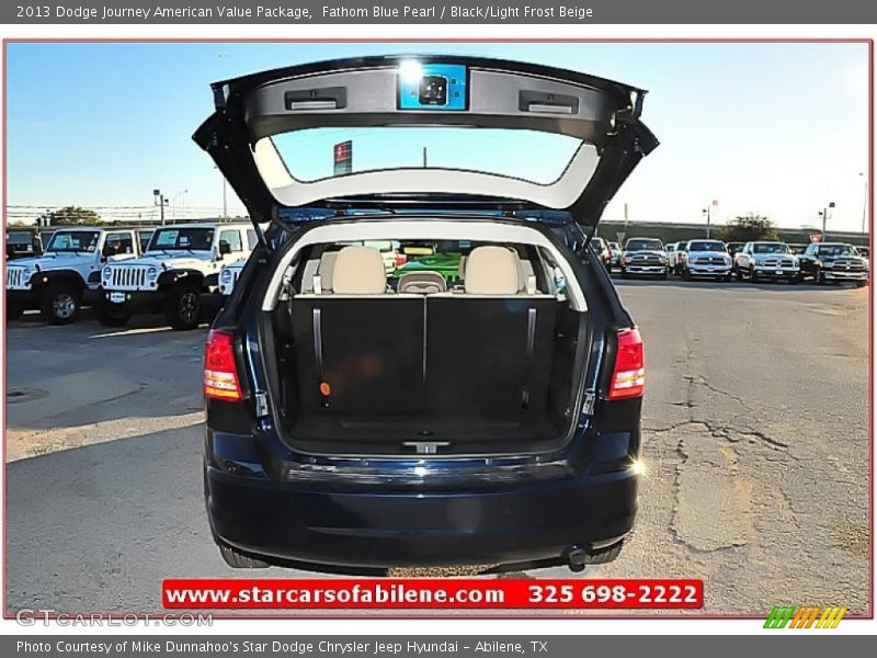 Fathom Blue Pearl / Black/Light Frost Beige 2013 Dodge Journey American Value Package