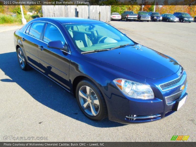 Imperial Blue Metallic / Titanium 2011 Chevrolet Malibu LT