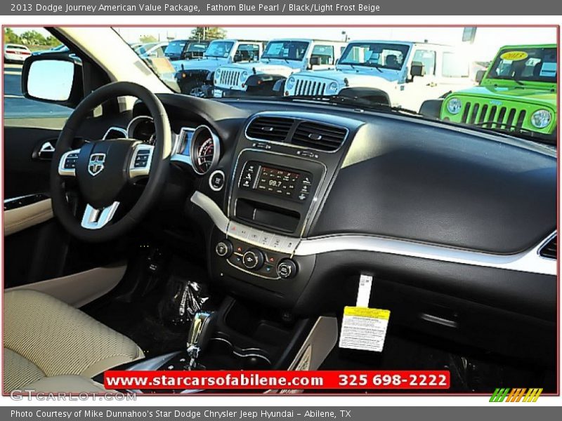 Fathom Blue Pearl / Black/Light Frost Beige 2013 Dodge Journey American Value Package