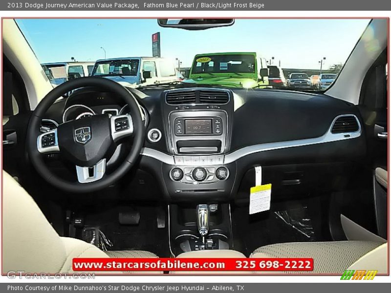 Fathom Blue Pearl / Black/Light Frost Beige 2013 Dodge Journey American Value Package