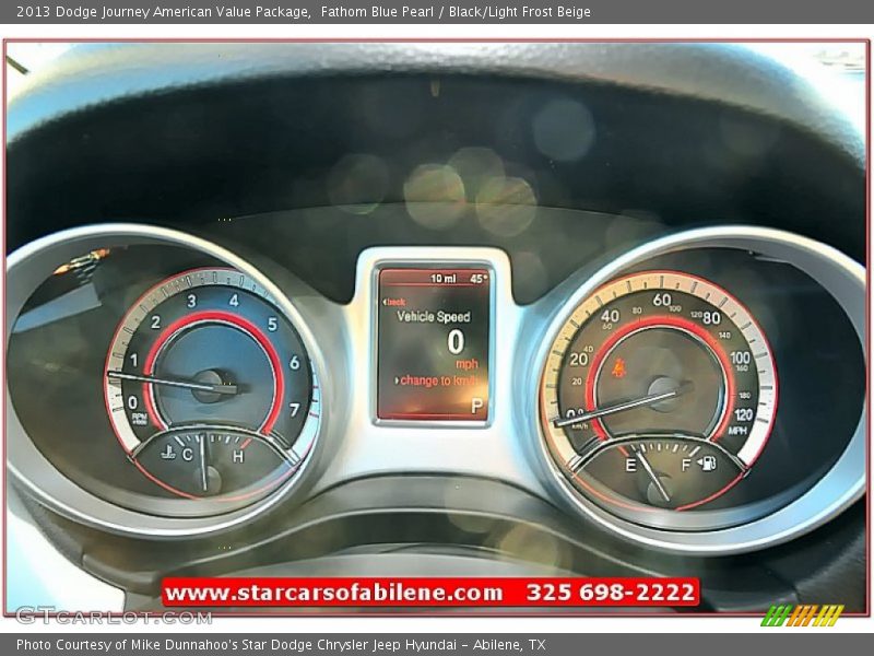 Fathom Blue Pearl / Black/Light Frost Beige 2013 Dodge Journey American Value Package