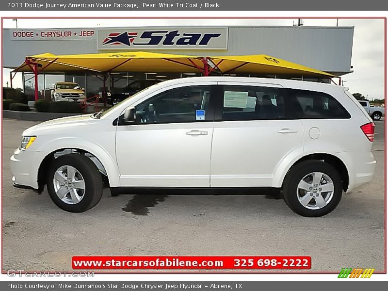 Pearl White Tri Coat / Black 2013 Dodge Journey American Value Package