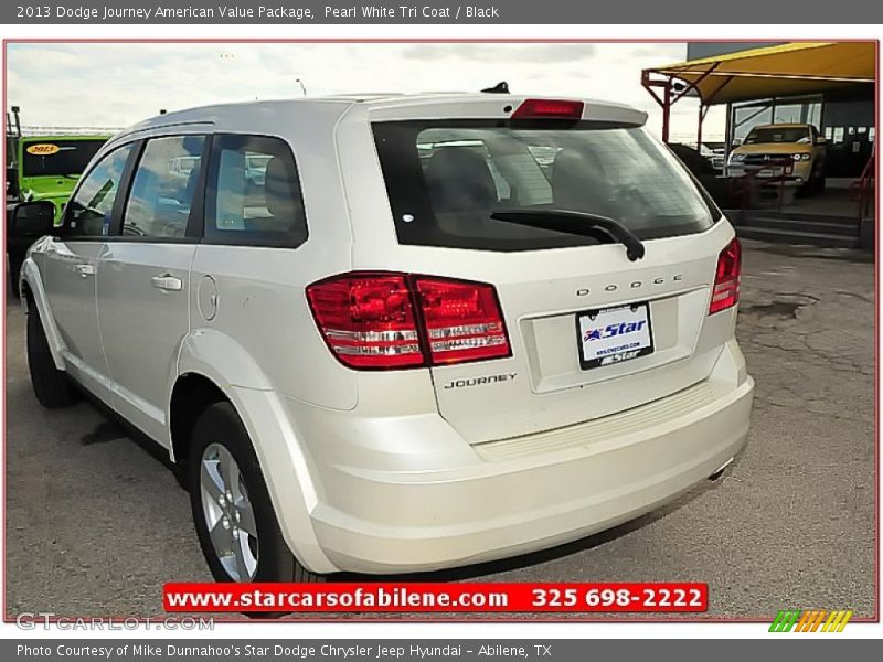 Pearl White Tri Coat / Black 2013 Dodge Journey American Value Package