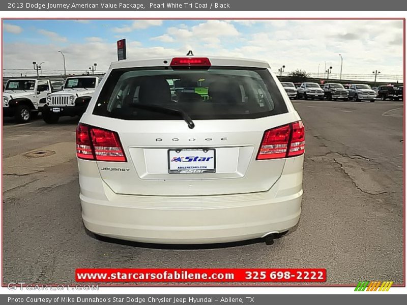 Pearl White Tri Coat / Black 2013 Dodge Journey American Value Package