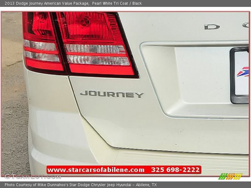 Pearl White Tri Coat / Black 2013 Dodge Journey American Value Package