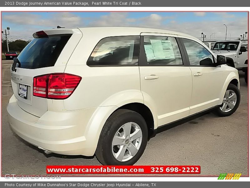Pearl White Tri Coat / Black 2013 Dodge Journey American Value Package