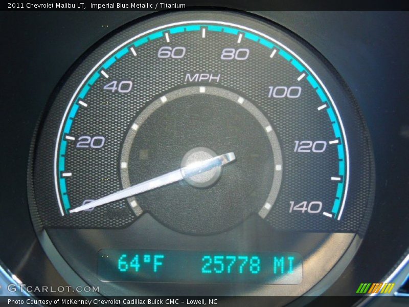 Imperial Blue Metallic / Titanium 2011 Chevrolet Malibu LT