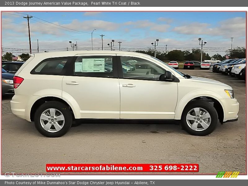 Pearl White Tri Coat / Black 2013 Dodge Journey American Value Package