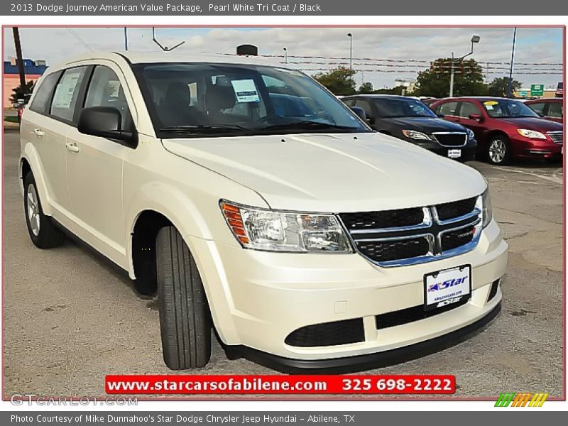 Pearl White Tri Coat / Black 2013 Dodge Journey American Value Package