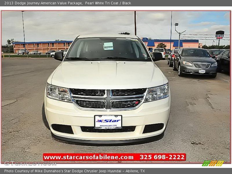 Pearl White Tri Coat / Black 2013 Dodge Journey American Value Package