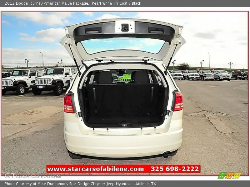 Pearl White Tri Coat / Black 2013 Dodge Journey American Value Package