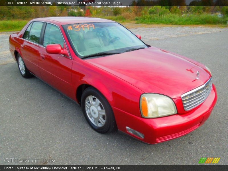 Crimson Red Pearl / Neutral Shale Beige 2003 Cadillac DeVille Sedan