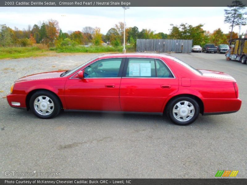 Crimson Red Pearl / Neutral Shale Beige 2003 Cadillac DeVille Sedan