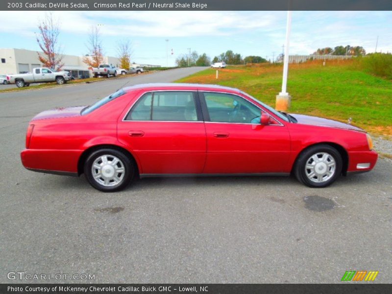 Crimson Red Pearl / Neutral Shale Beige 2003 Cadillac DeVille Sedan