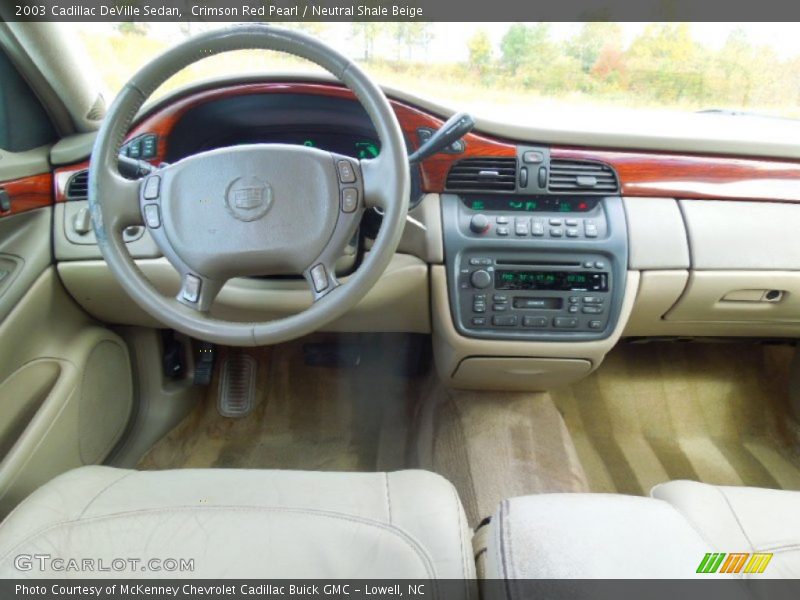 Crimson Red Pearl / Neutral Shale Beige 2003 Cadillac DeVille Sedan