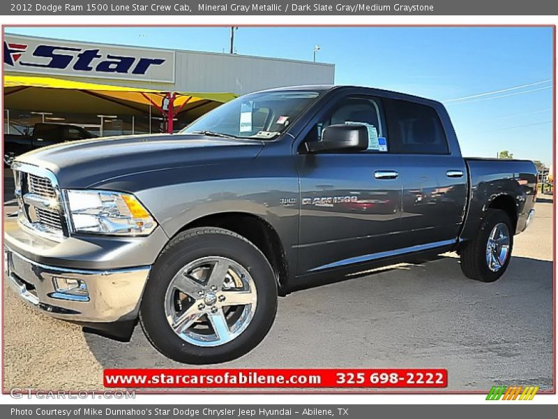 Mineral Gray Metallic / Dark Slate Gray/Medium Graystone 2012 Dodge Ram 1500 Lone Star Crew Cab