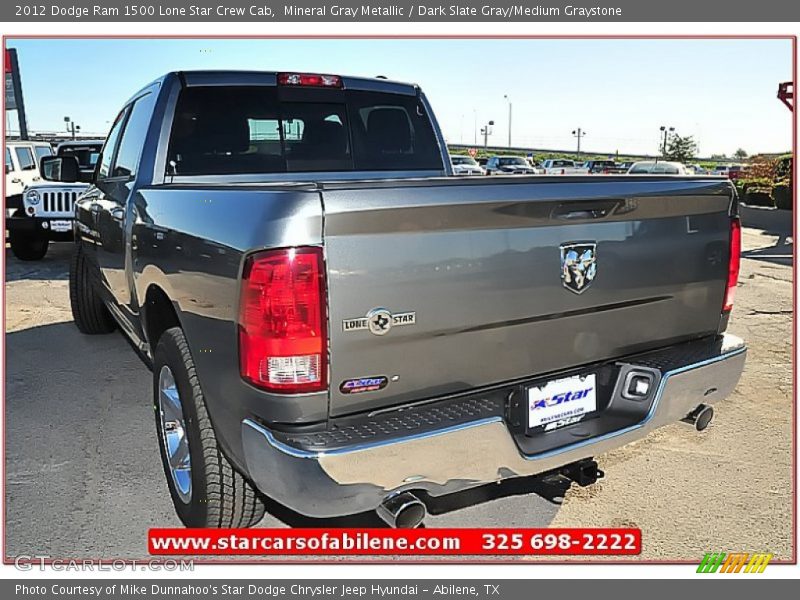 Mineral Gray Metallic / Dark Slate Gray/Medium Graystone 2012 Dodge Ram 1500 Lone Star Crew Cab