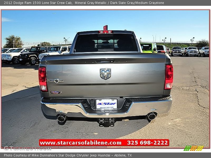 Mineral Gray Metallic / Dark Slate Gray/Medium Graystone 2012 Dodge Ram 1500 Lone Star Crew Cab
